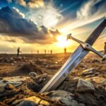 sword on battlefield ground